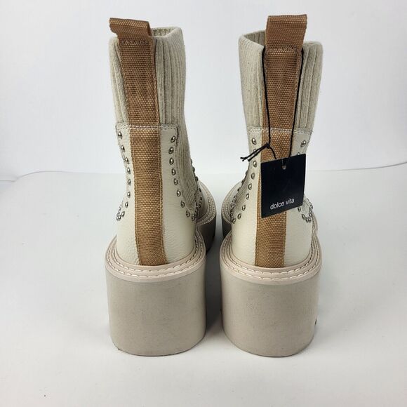 Dolce Vita Hoven H2O Studded Ivory Leather Boots size 9 - Picture 8 of 15